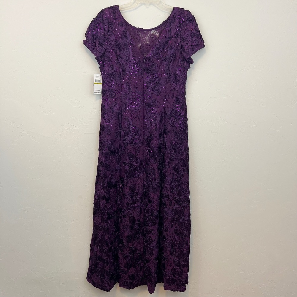 NWT Alex Evenings Formal Dress Rosette A Line Gown - Picture 6 of 15
